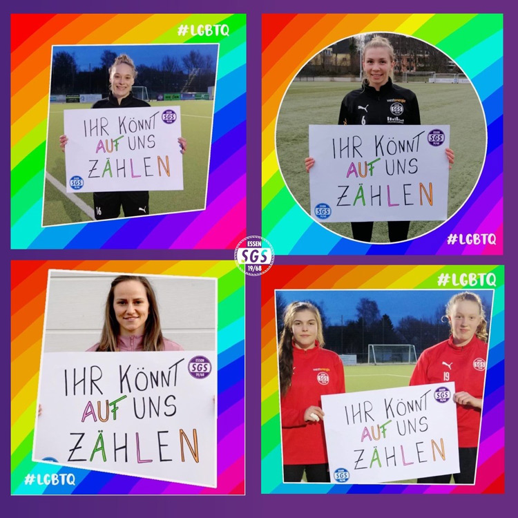 Ihrkonntaufunszahlen Fussballerinnen Und Fussballer Setzen Zeichen Gegen Homophobie Der Frauenfussball Bundesligist Aus Essen